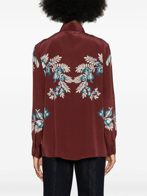 ETRO Floral Print Silk Crepe Shirt