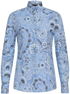 ETRO Paisley Print Cotton-Silk Blend Shirt for Women