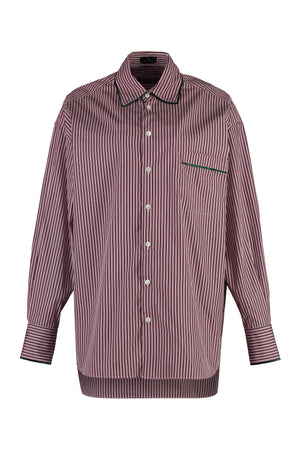 ETRO Striped Cotton Shirt with Velvet Trimming - Women’s Top