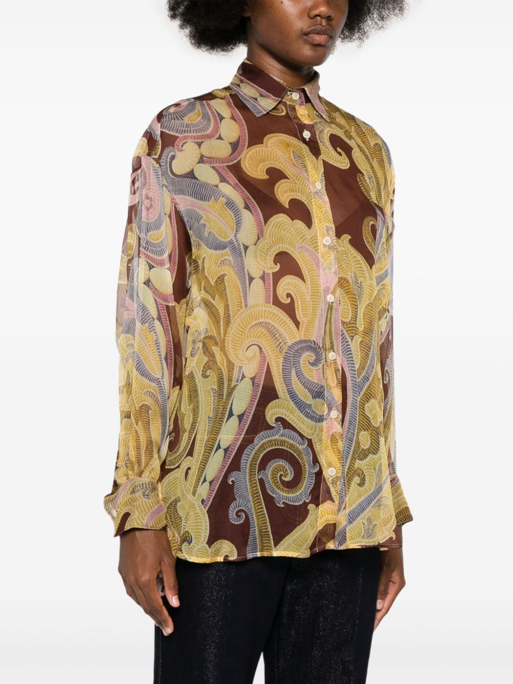 ETRO Floral Print Silk Shirt - Women’s Long Sleeves