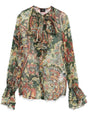 ETRO Floral Silk Ruffle Shirt