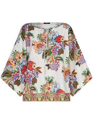 Blouse with Japanese Sleeves and Floral Print