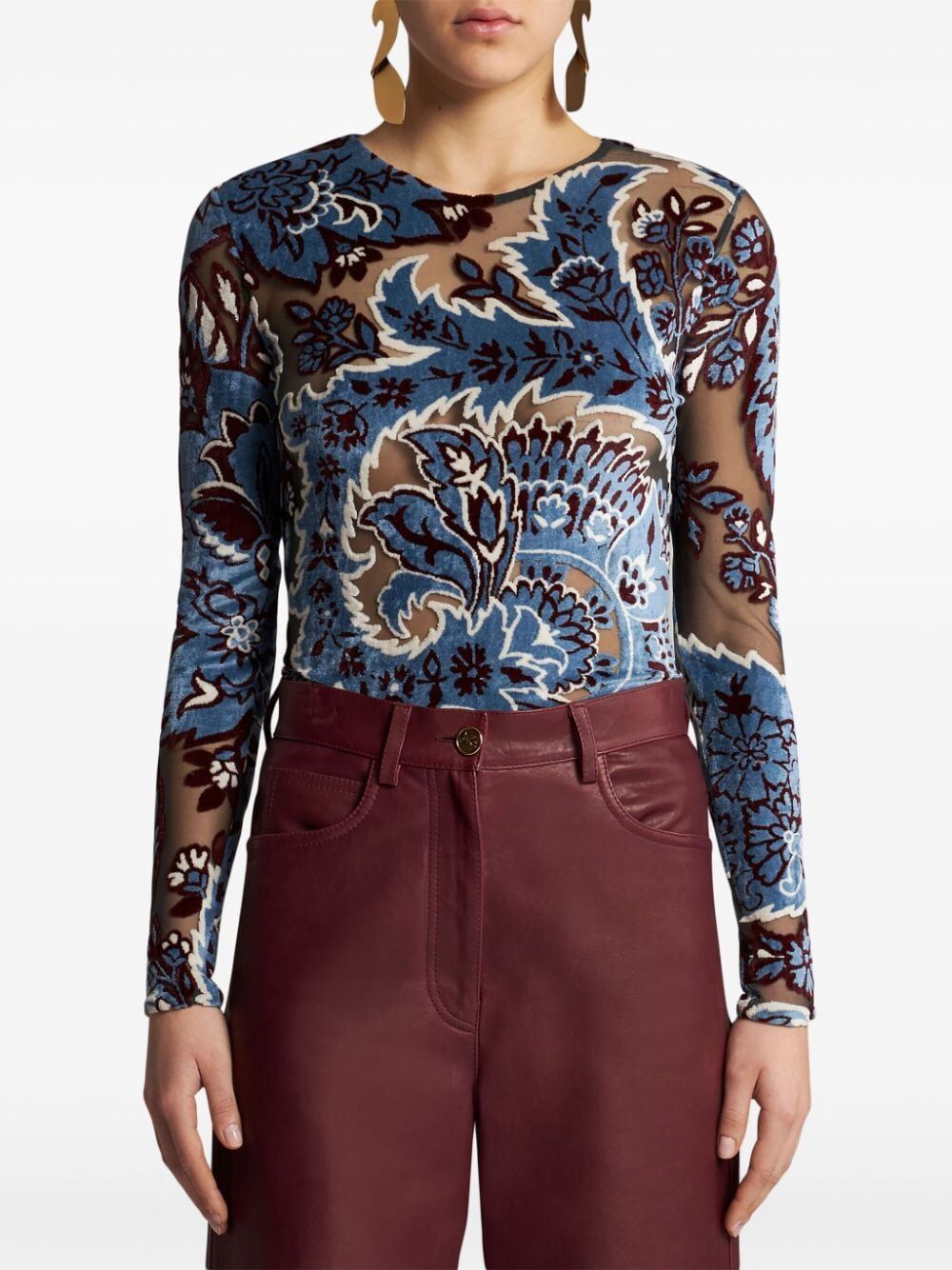 ETRO Velvet and Tulle Top for Women