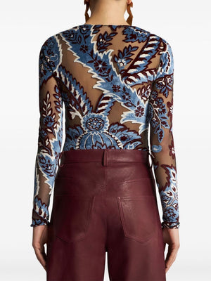 ETRO Velvet and Tulle Top for Women