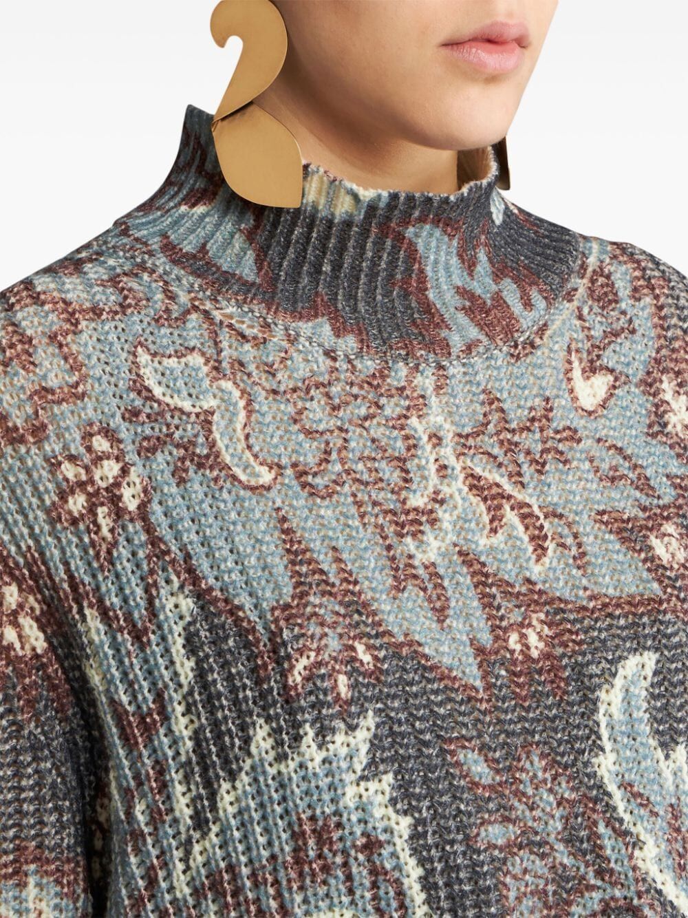 ETRO Luxurious Wool Turtleneck Sweater with Paisley Design