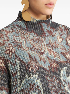 เส sweater คอเต่าไหมพรมสุดหรูลายPaisley