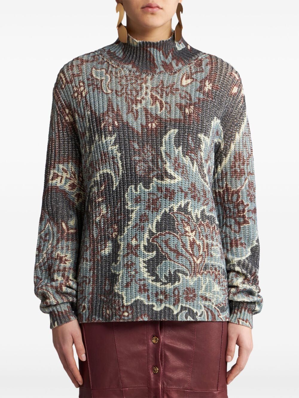 เส sweater คอเต่าไหมพรมสุดหรูลายPaisley