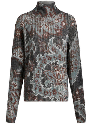 เส sweater คอเต่าไหมพรมสุดหรูลายPaisley