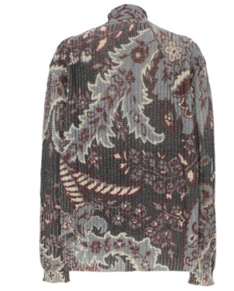 ETRO Floral Print High Neck Wool Top