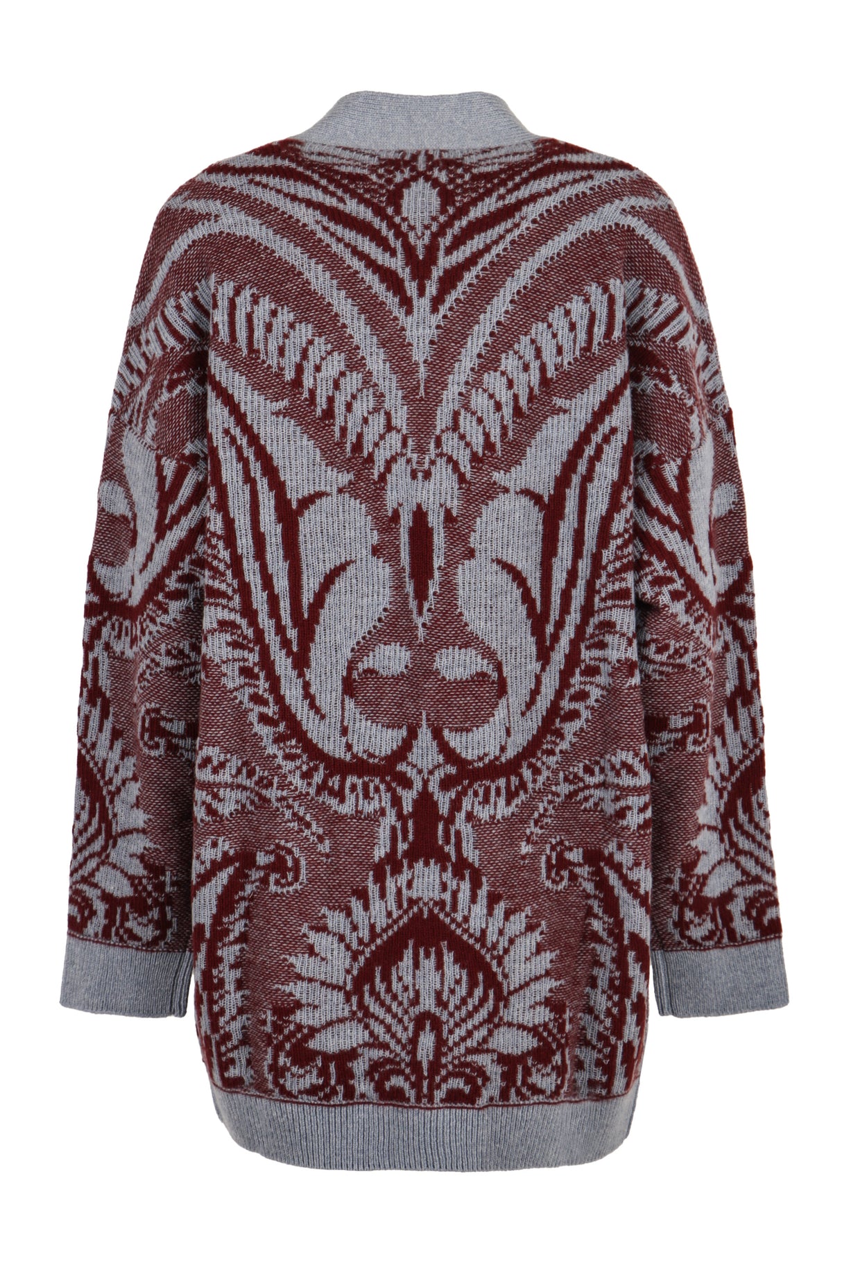 ETRO Luxurious Oversized Wool Cardigan with Paisley Design