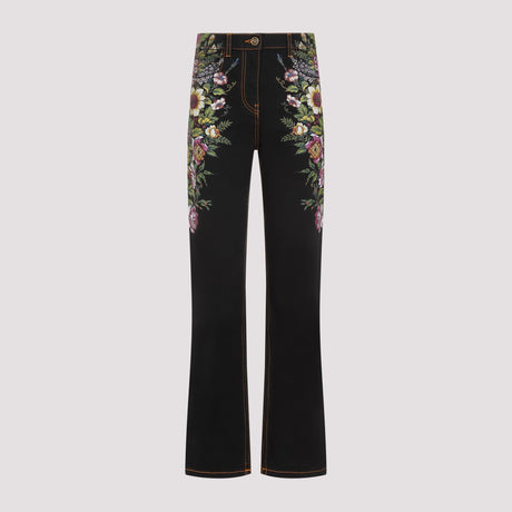 ETRO Black Cotton Jeans for Women - SS24 Collection