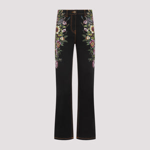 ETRO Black Cotton Jeans for Women - SS24 Collection