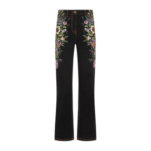 ETRO Black Cotton Jeans for Women - SS24 Collection