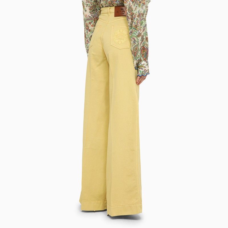 ETRO Navy Blue Cotton Denim Flare Trousers for Women