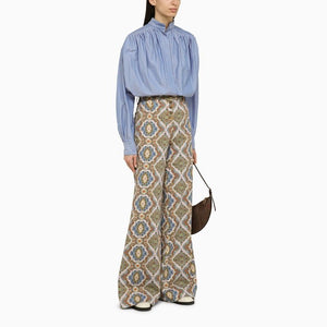 Multicolored Wide-Leg Trousers for Women