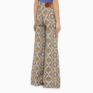 Multicolored Wide-Leg Trousers for Women