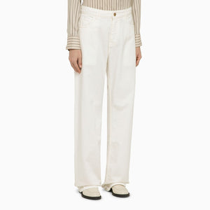 ETRO White Cotton Denim Baggy Jeans for Women