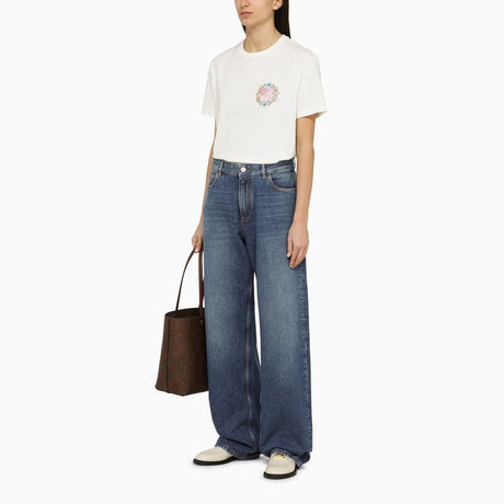 Quần jeans thắt lưng thấp rộng cho phụ nữ thời thượng
