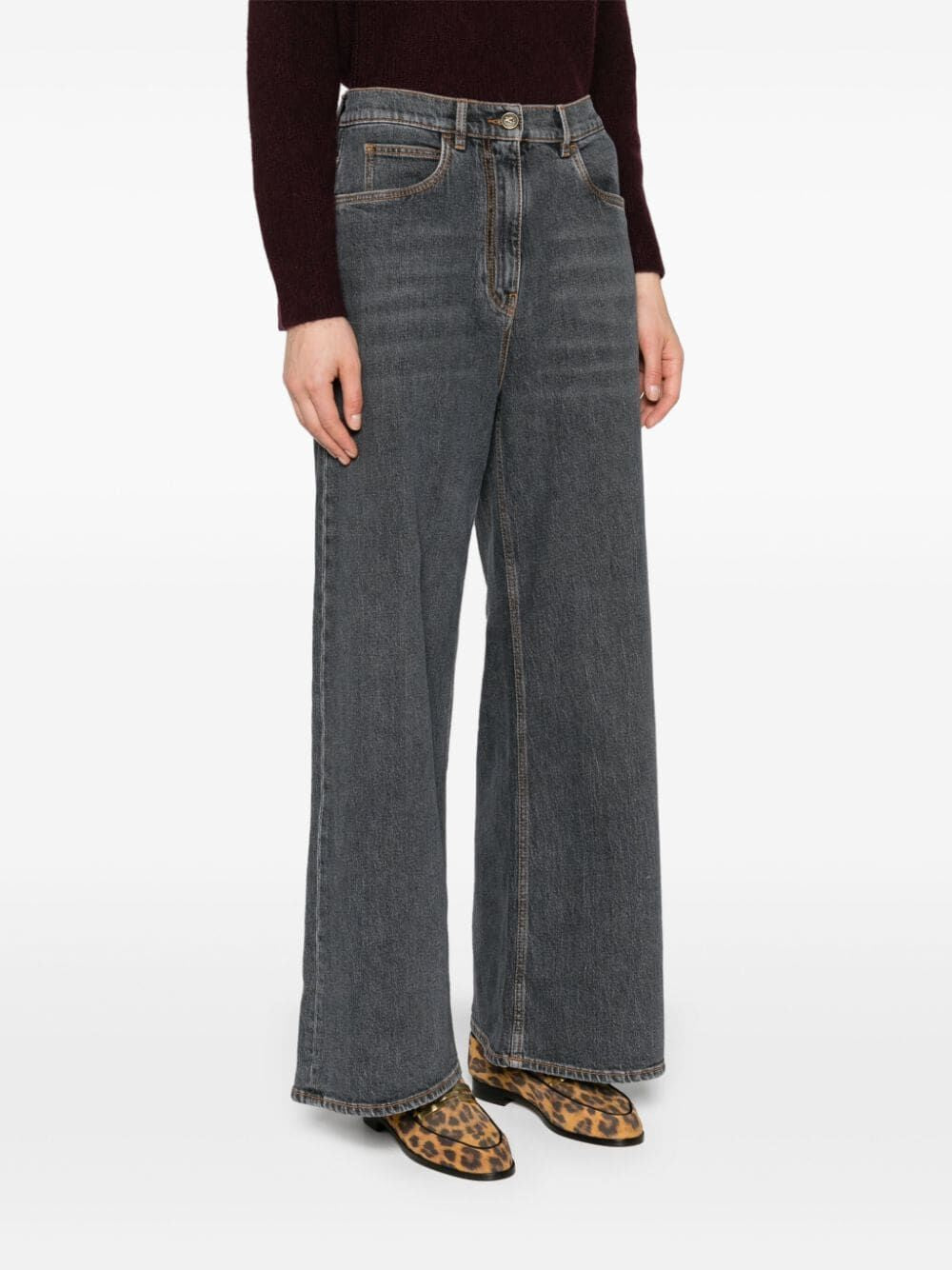 ETRO Chic Grey Cotton Denim Jeans