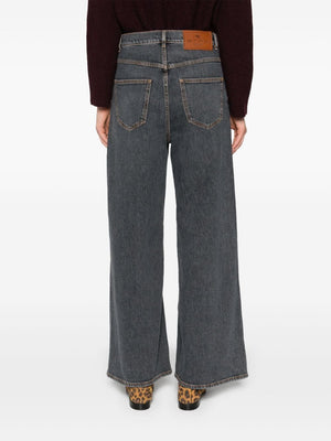 ETRO Chic Grey Cotton Denim Jeans