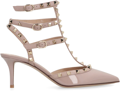 VALENTINO Pointed Toe Slingback Pumps with Decorative Studs & Stiletto Heels