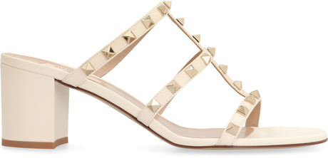 VALENTINO Rockstud Leather Slide Sandals for Women