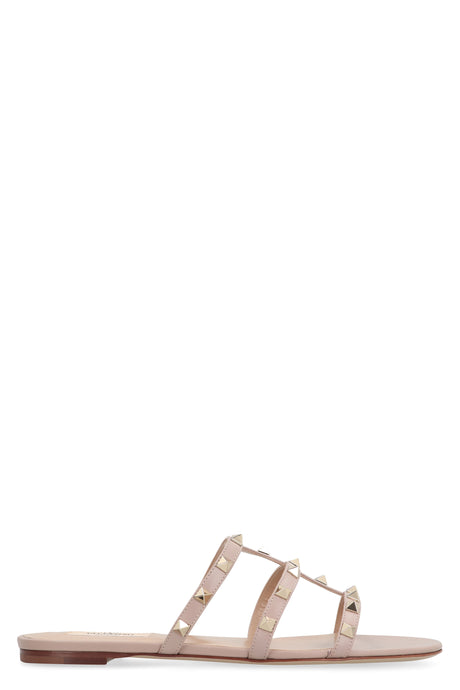 VALENTINO Rockstud Leather Slide Sandals - Women's