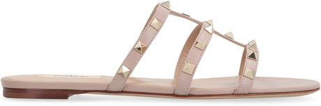 VALENTINO Rockstud Leather Slide Sandals - Women's