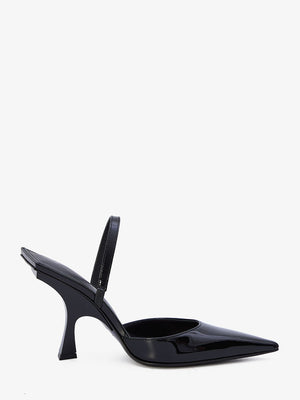 THE ATTICO Ester Slingback Heels in Black Patent Leather