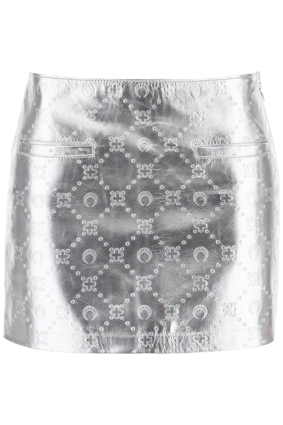 Futuristic Silver Moonogram Mini Skirt for Women