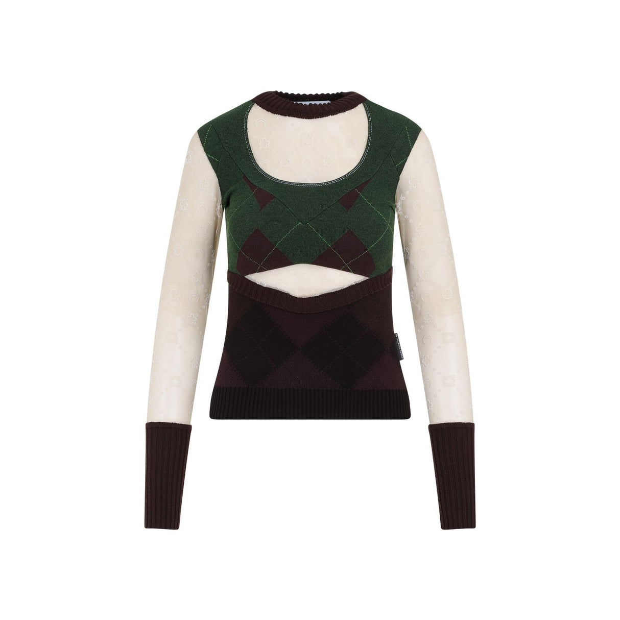 MARINE SERRE Multicolour Lozenge Knit Crewneck Pullover for Women - FW23