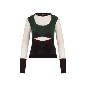 MARINE SERRE Multicolour Lozenge Knit Crewneck Pullover for Women - FW23