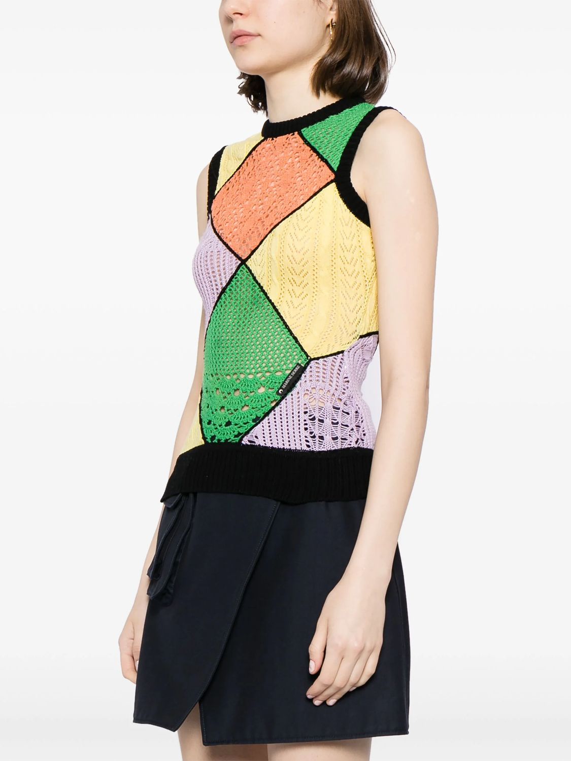 Multicolor Paneled Top for Women by Marine Serre - SS24 Collection