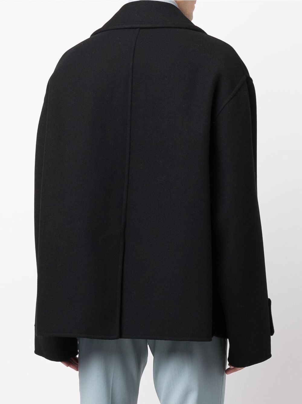 Men's Black Double-Breasted Coat for FW24 from Valentino