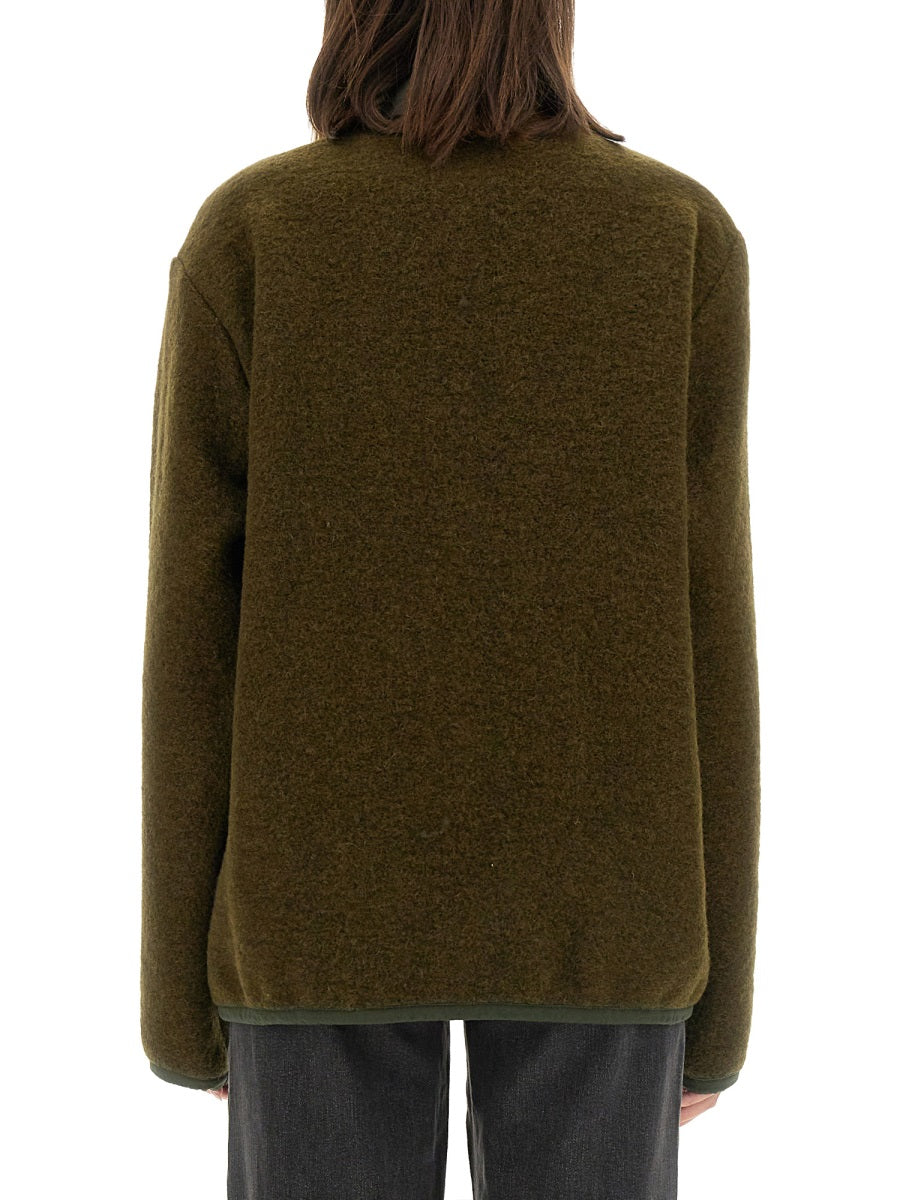 A.P.C. Refined Wool Blend Fleece Jacket with Nylon Accents for Men