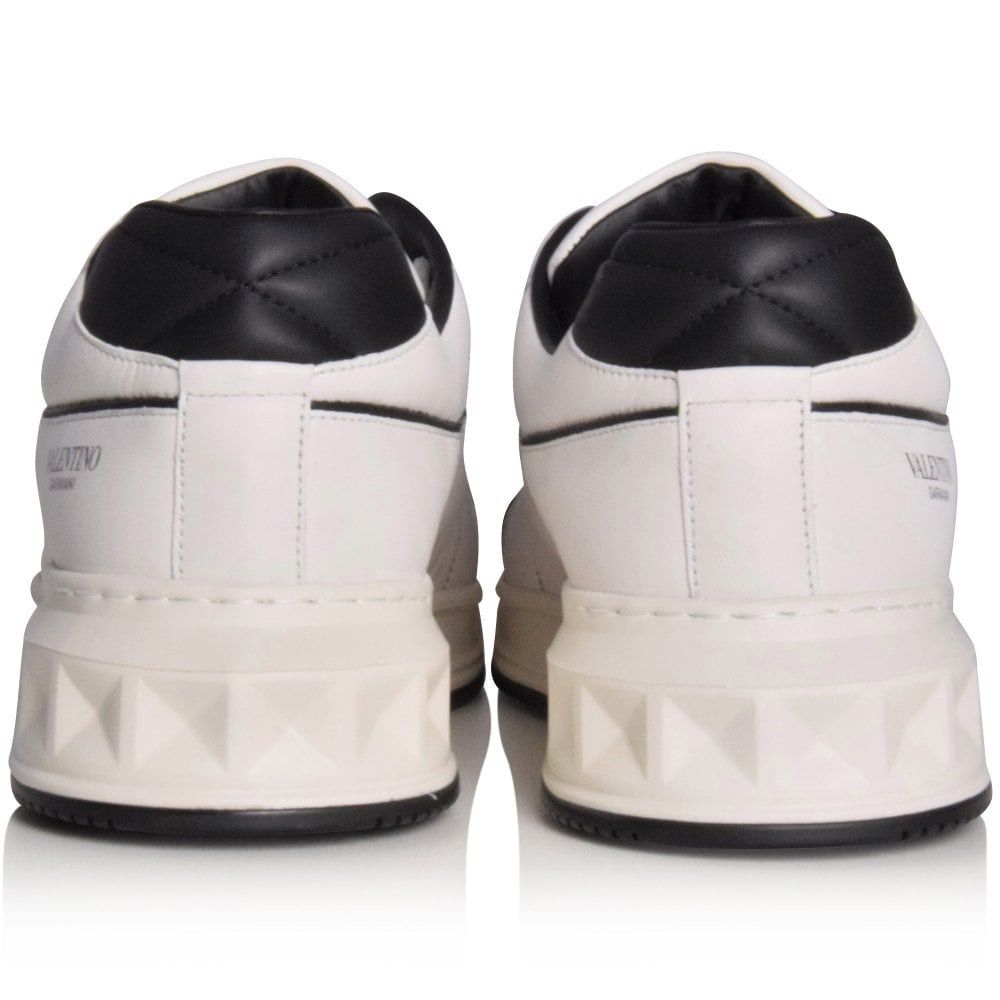 VALENTINO GARAVANI Men's White and Grey Leather Sneakers for Year-Round Style