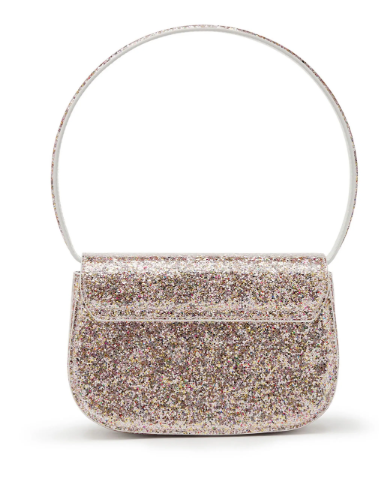 DIESEL Faux Leather Shoulder Handbag with Glitter Detailing