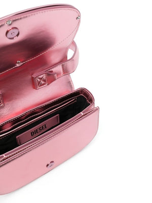 DIESEL Metallic Pink Leather Mini Shoulder Bag