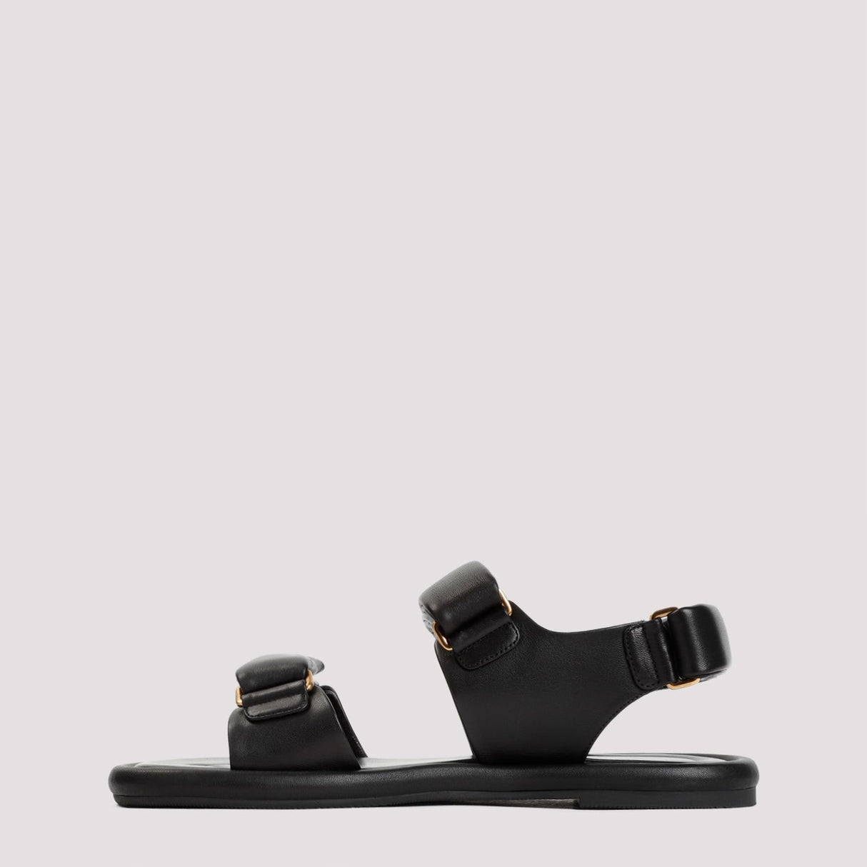 GIORGIO ARMANI Black Lamb Leather Sandals for Women | SS24
