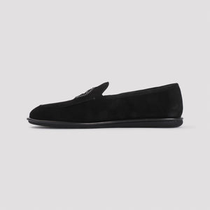 GIORGIO ARMANI Elegant Slip-On Moccasins in Black Leather