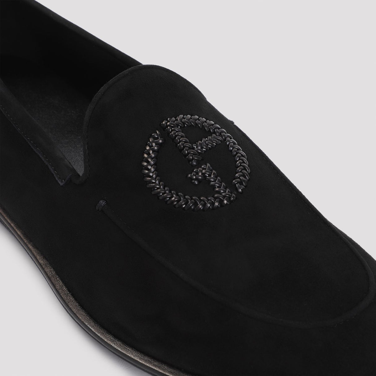 GIORGIO ARMANI Elegant Slip-On Moccasins in Black Leather