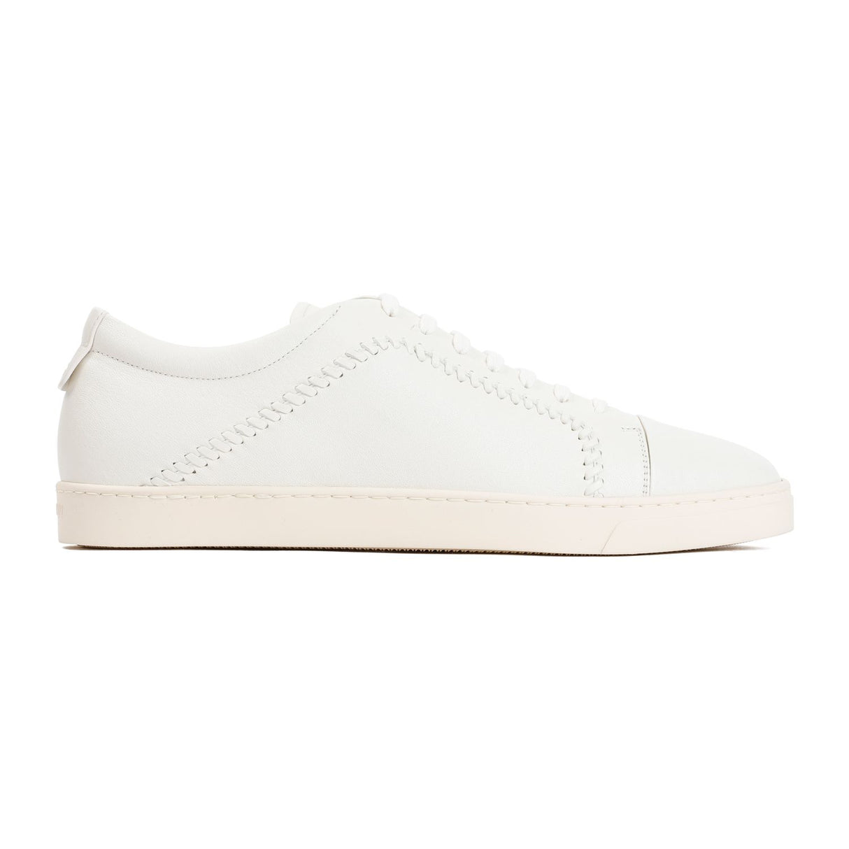 Men's White Lamb Leather Sneakers - SS24