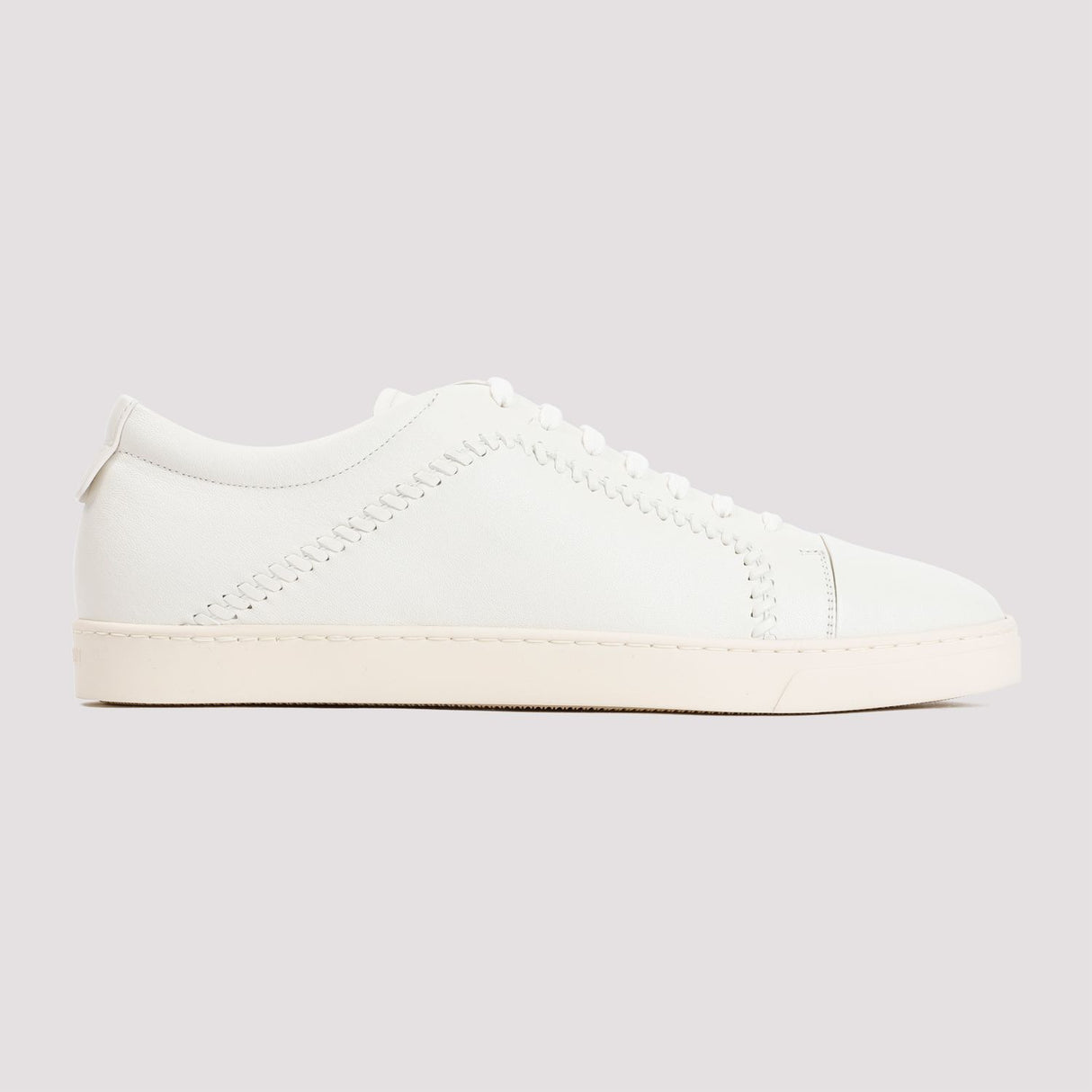 Men's White Lamb Leather Sneakers - SS24