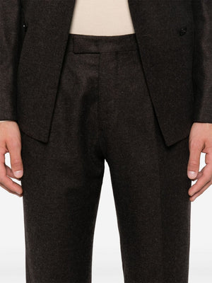 BOGLIOLI Men's Double-Breasted Flannel Blazer & Straight Leg Trousers Set