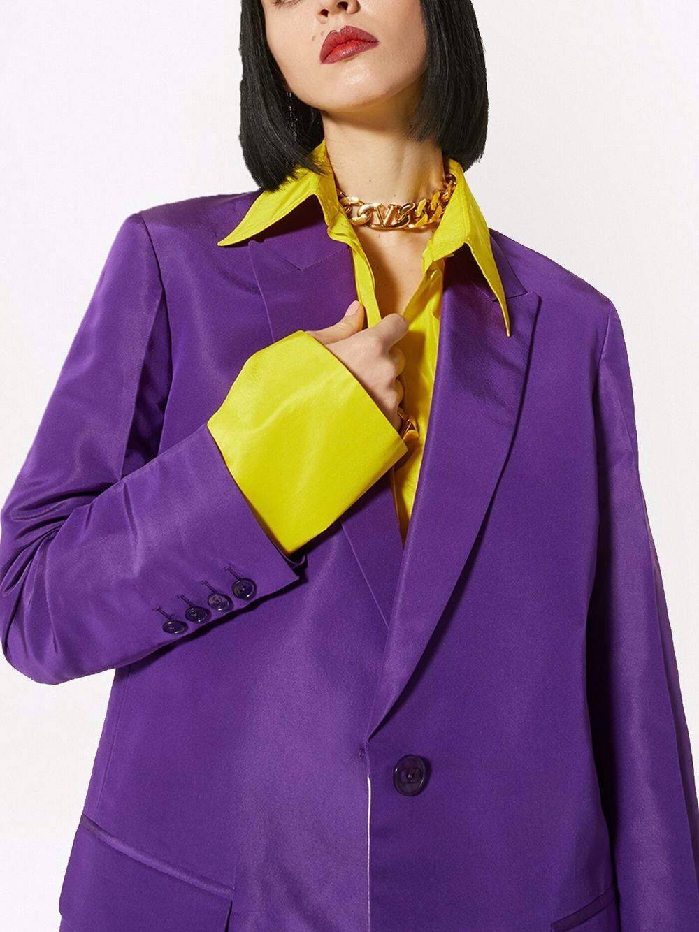 VALENTINO Purple Single-Breasted Jacket for Women | SS22 Collection