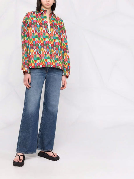 VALENTINO Multicolor Long Sleeve Shirt for Women - SS22 Collection