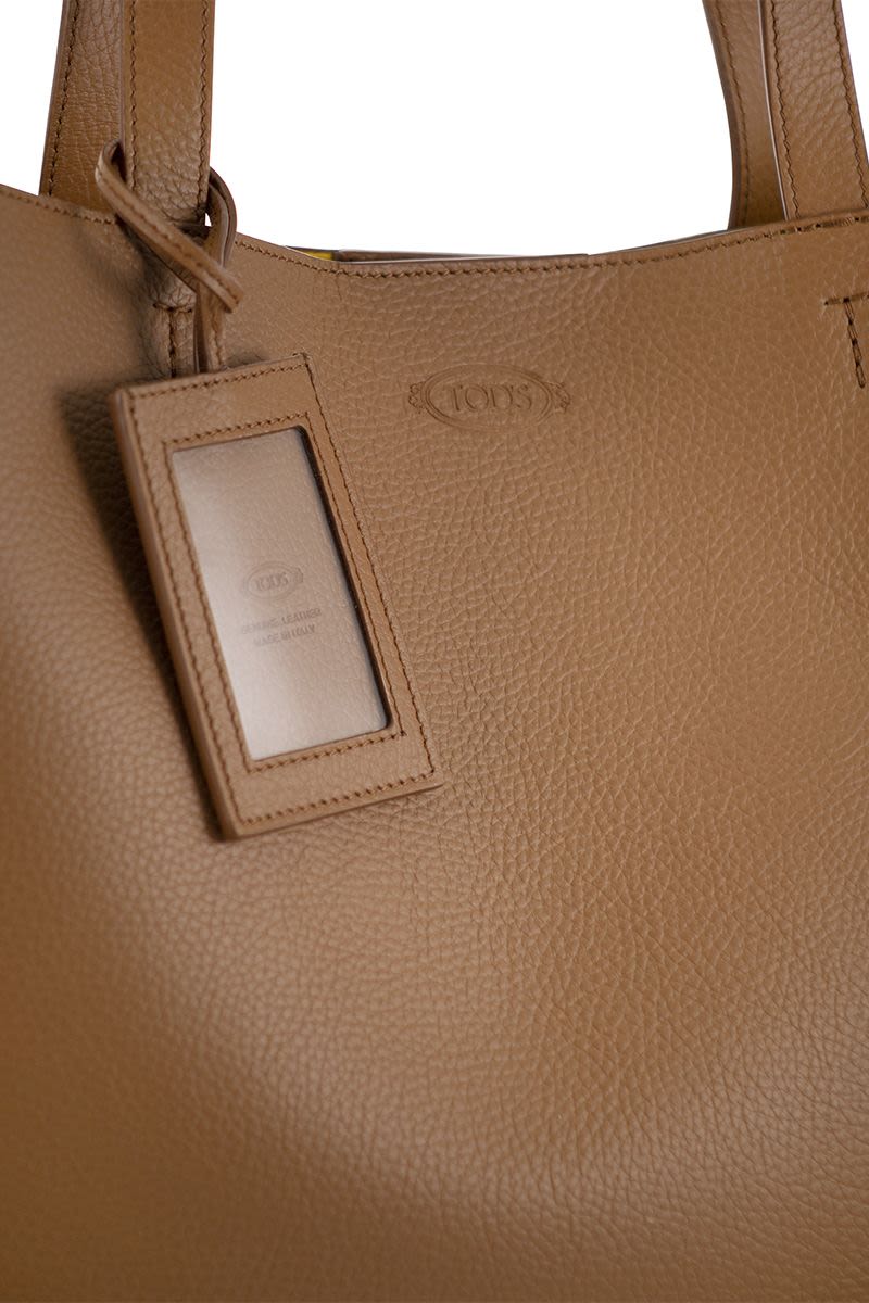 TOD'S Brown Leather Tote Handbag for Women - Sinuous Lines and Elegant Volumes