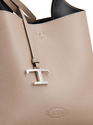 TOD'S Elegant Mini Timeless Tote in Beige Leather