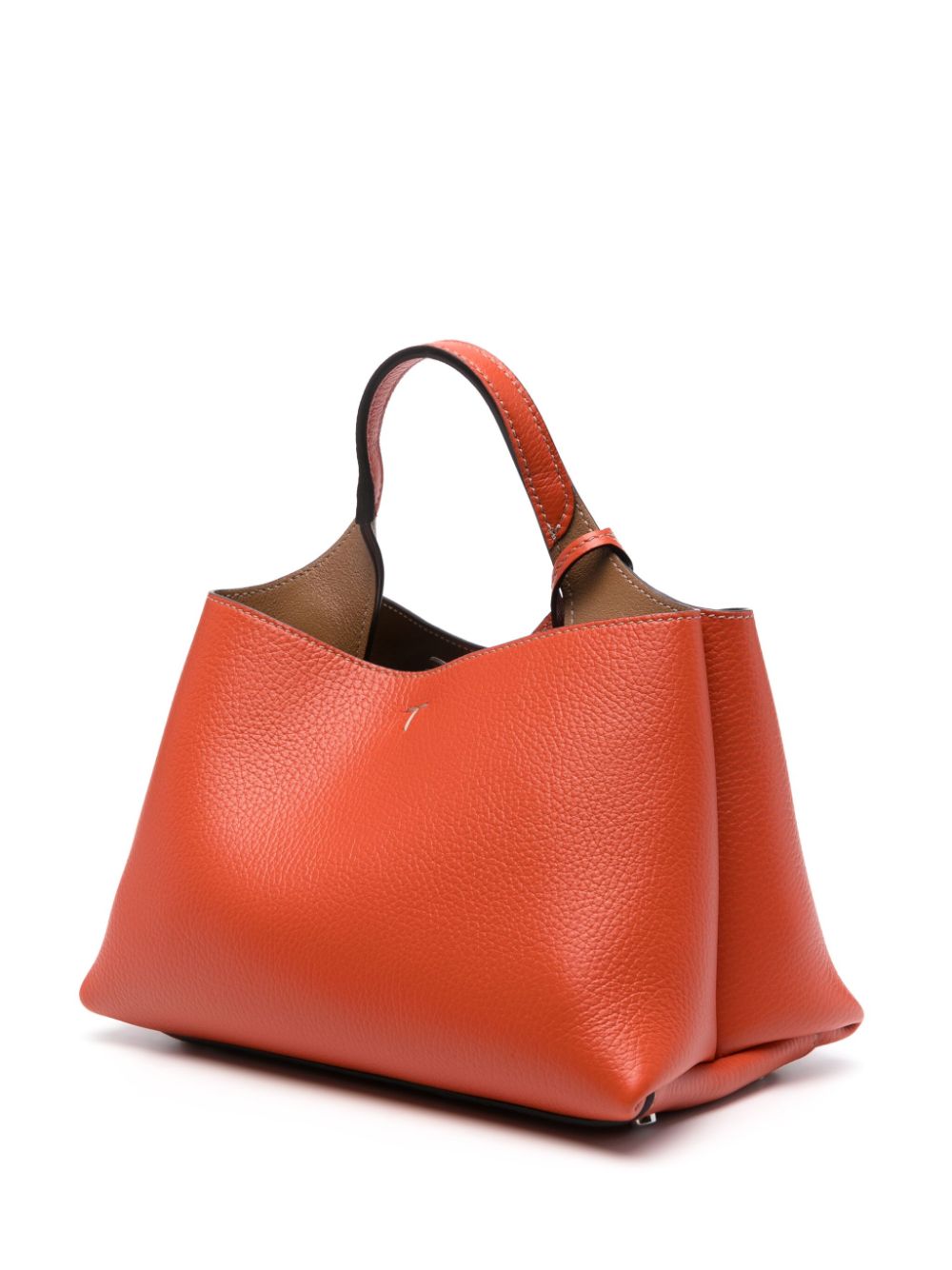 TOD'S Timeless Mini Leather Tote in Burnt Orange