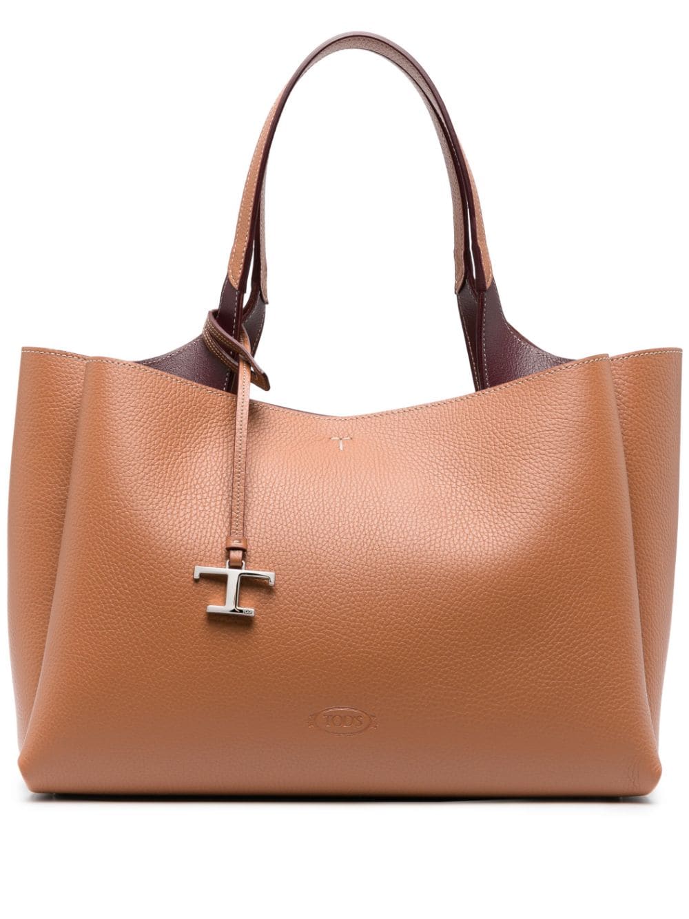 Timeless Calf Leather Tote Handbag in Brown by TOD'S